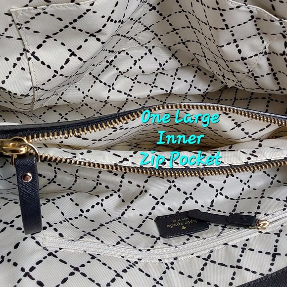 KATE SPADE SAFFIANO LEATHER ADJUSTABLE BUCKLE STRAP LARGE SHOULDER  BAG ONYX - Picture 9 of 16